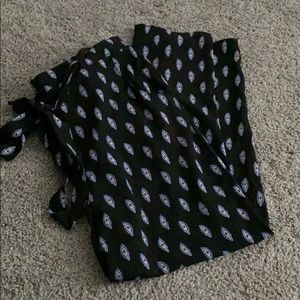 Black Pattern High Waisted Pants